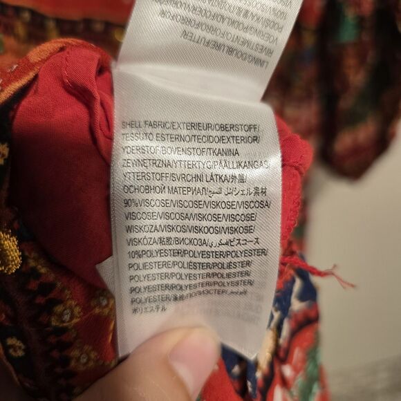 Farm Rio Tropical Shine Dress XL Boho CELEBRITY Party Balloon Sleeve Resort Vaca - Picture 11 of 16